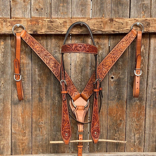 Light Oil Floral Tooled Buckaroo/Roper Style Tack Sets - RODEO DRIVE