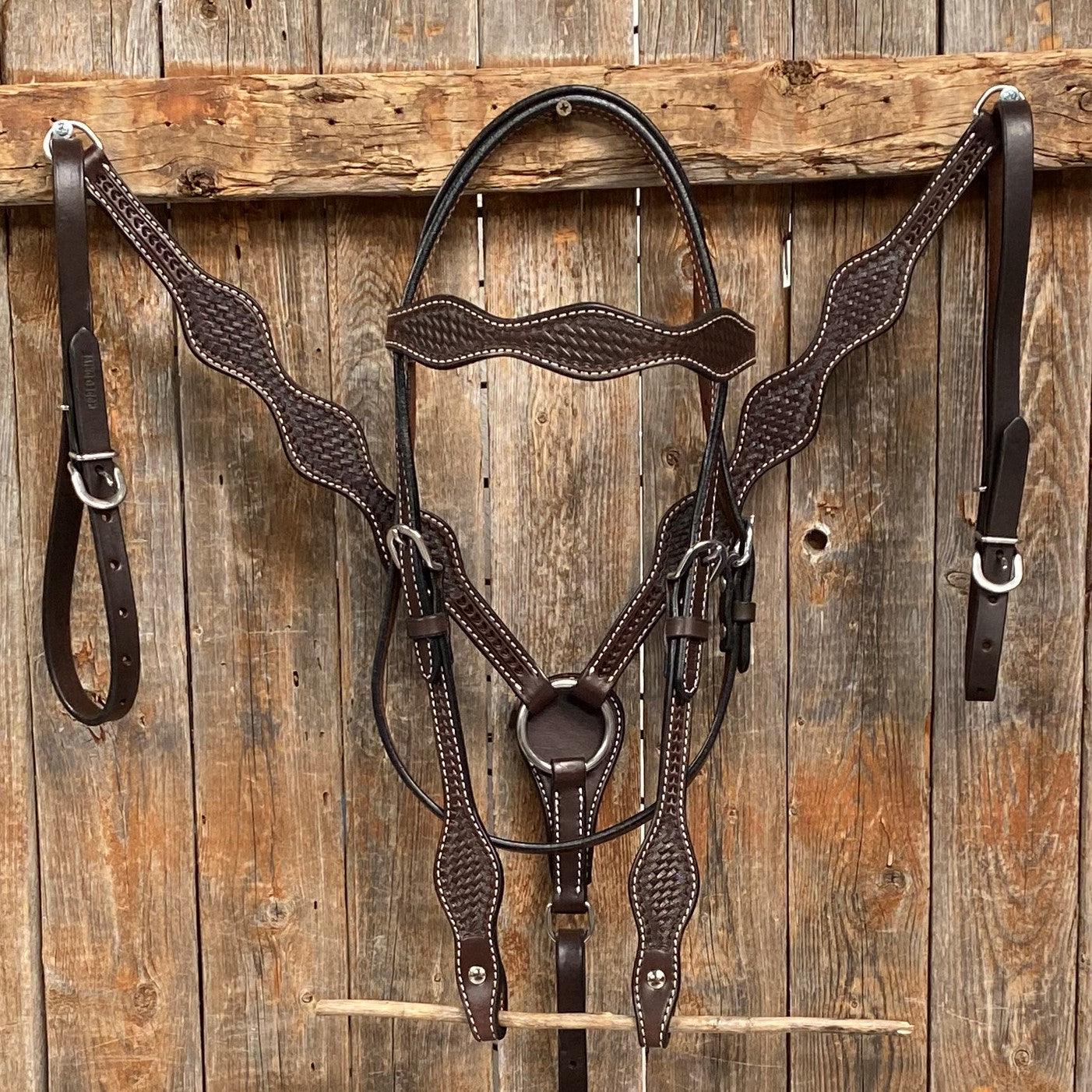 Basketweave Scalloped Dark Oil Tack Sets - RODEO DRIVE