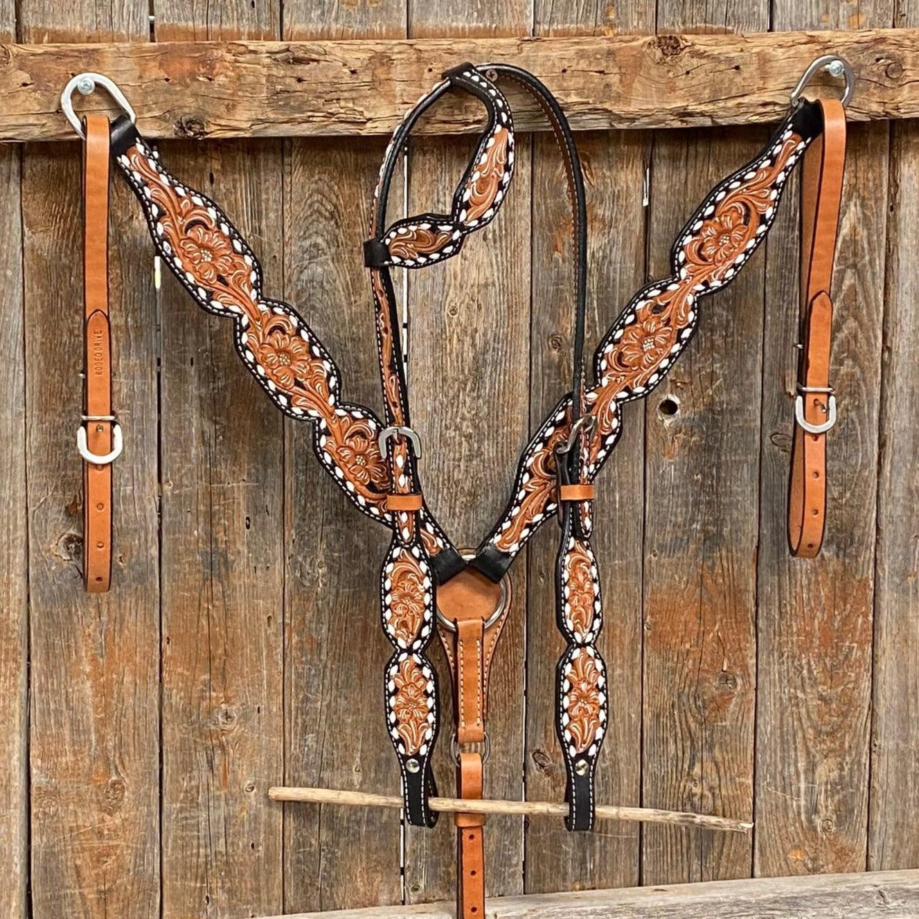 Floral Tooled Buckstitch Tack Sets - RODEO DRIVE