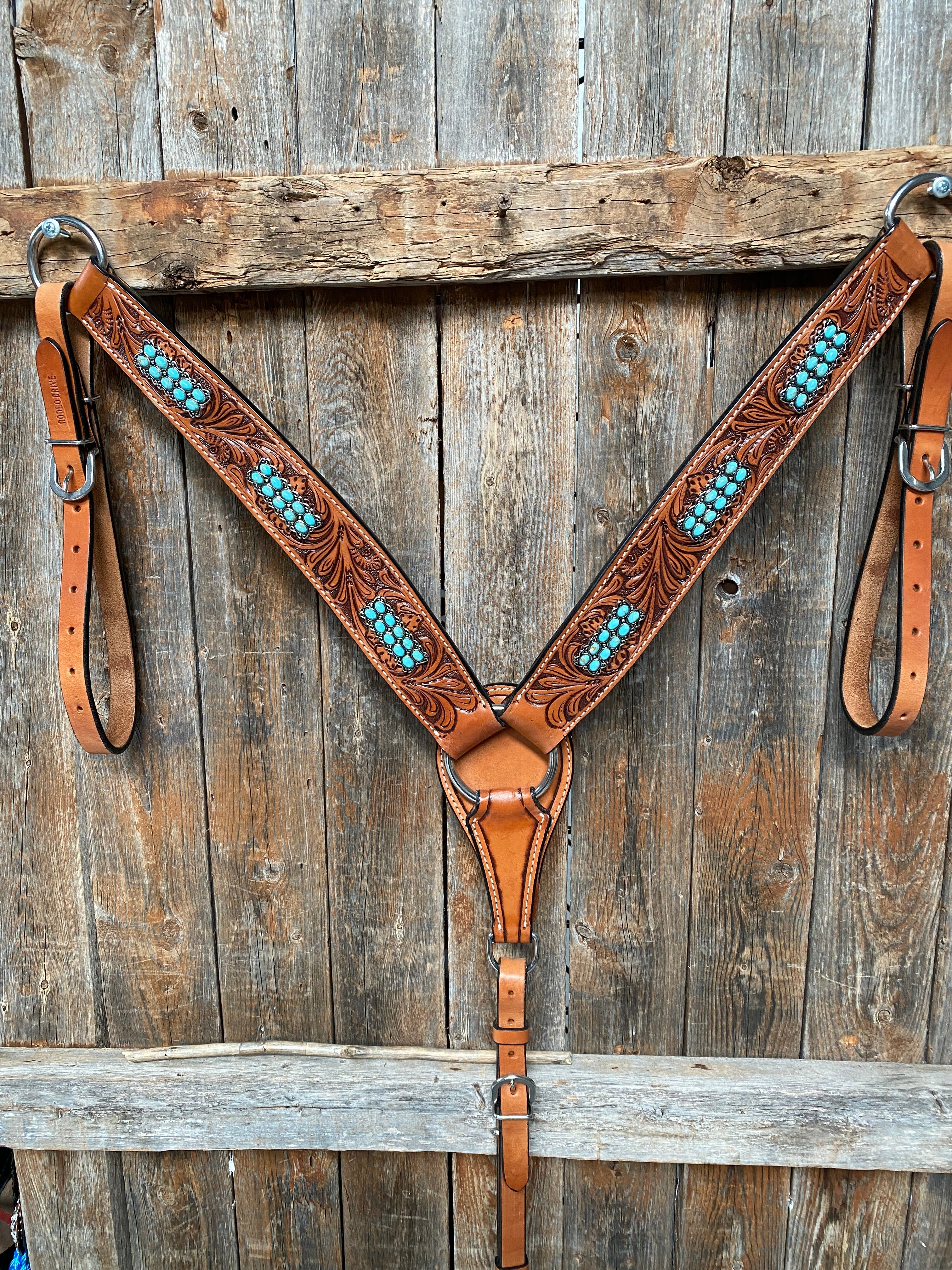 Light Oil Buckaroo Roper Turquoise One Ear & Breastcollar #OEBC446 - RODEO DRIVE