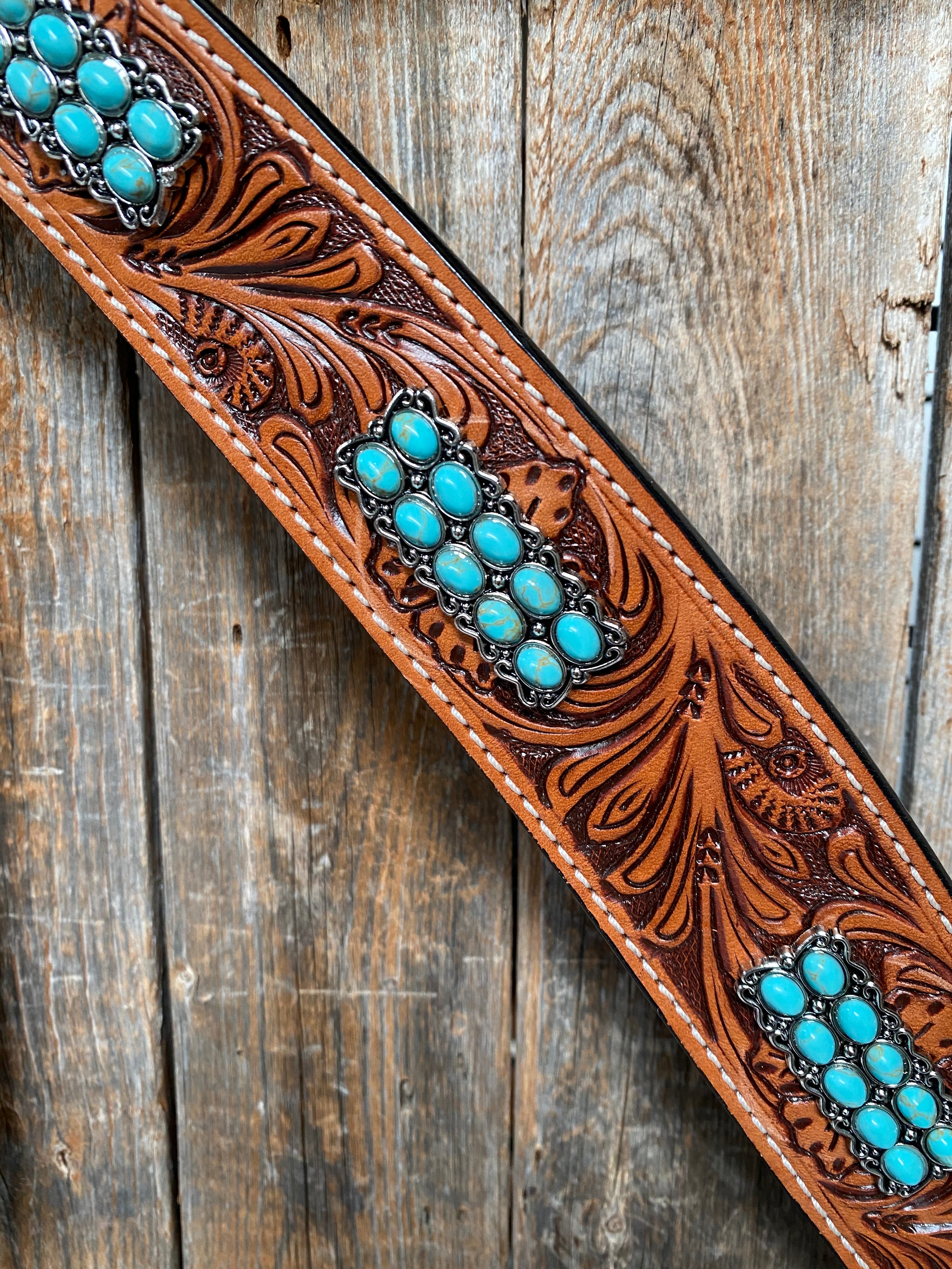 Light Oil Buckaroo Roper Turquoise One Ear & Breastcollar #OEBC446 - RODEO DRIVE