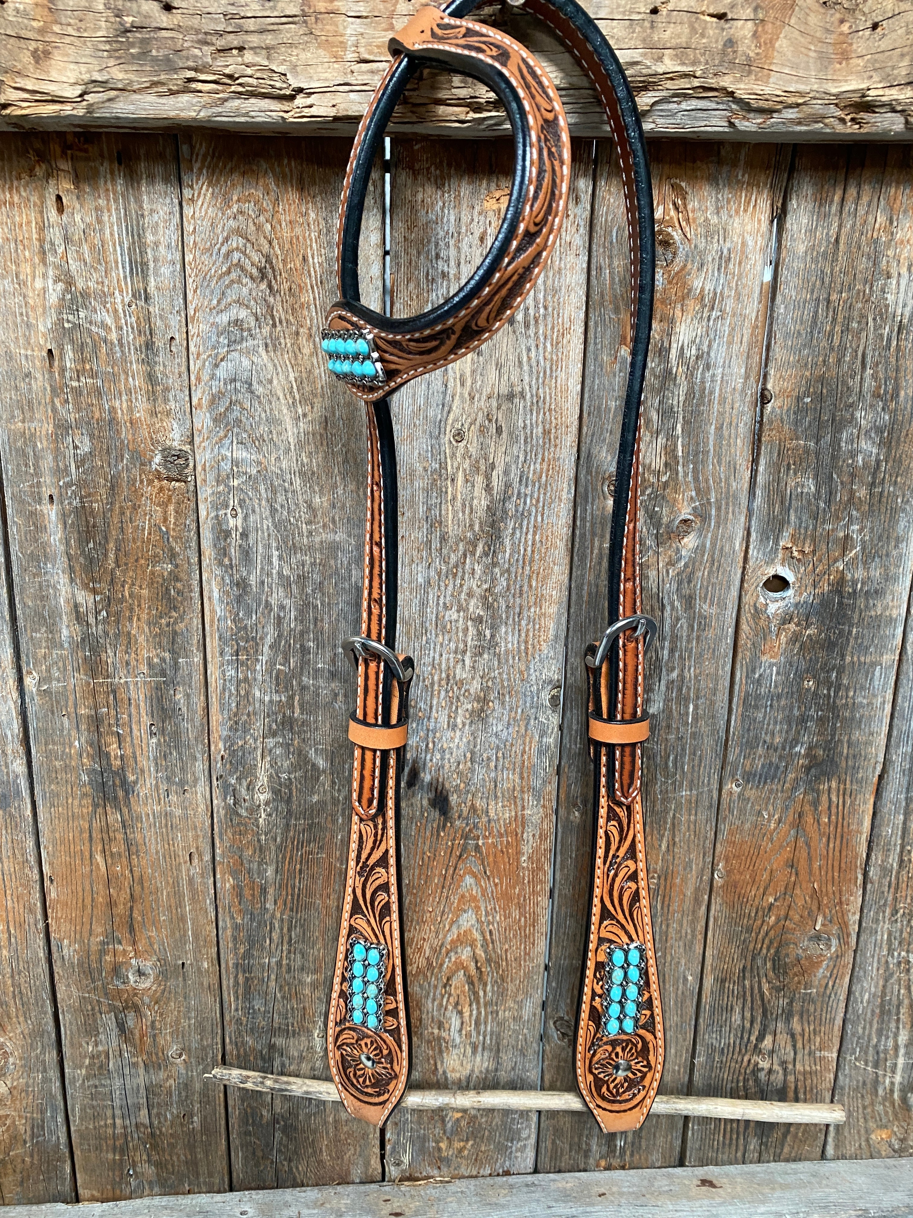 Light Oil Buckaroo Roper Turquoise One Ear & Breastcollar #OEBC446 - RODEO DRIVE