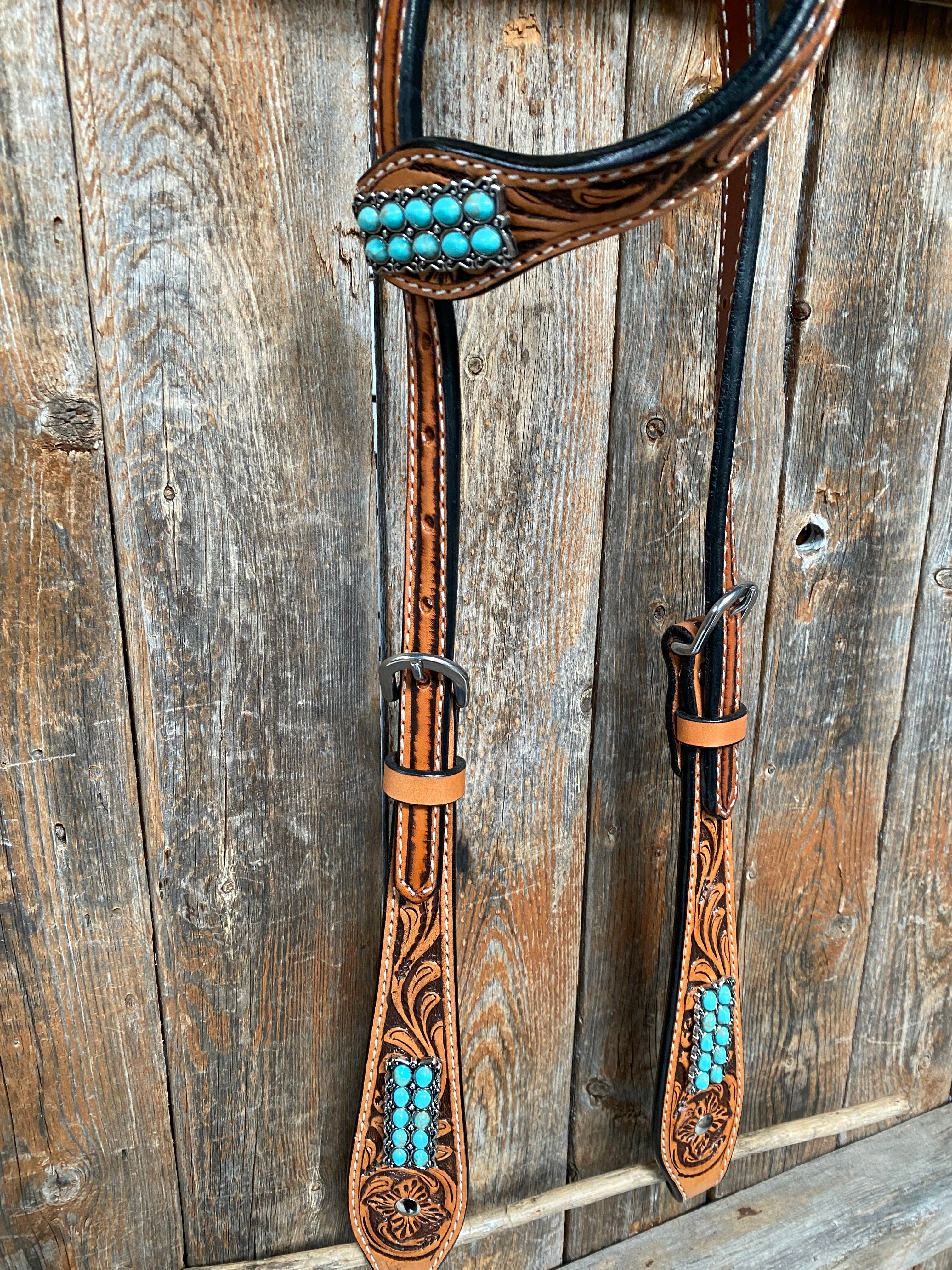 Light Oil Buckaroo Roper Turquoise One Ear & Breastcollar #OEBC446 - RODEO DRIVE