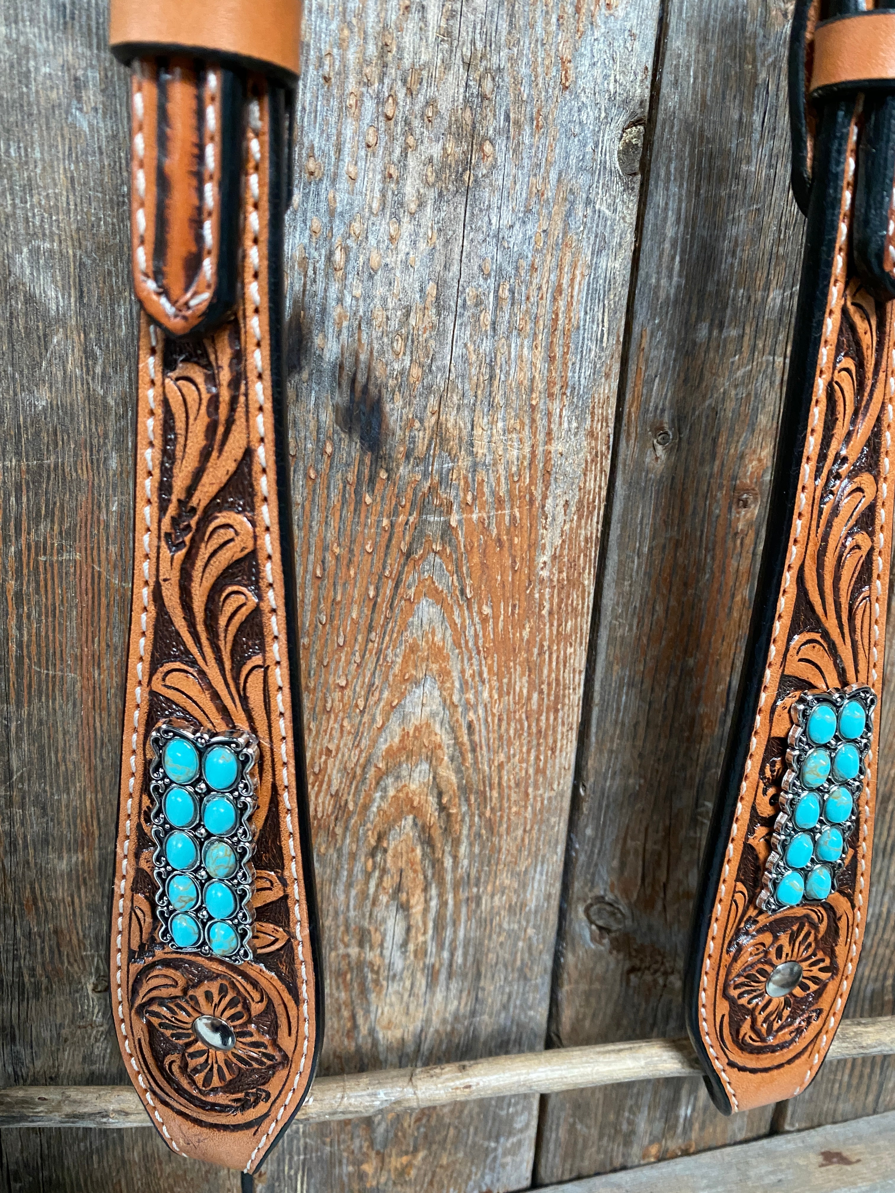 Light Oil Buckaroo Roper Turquoise One Ear & Breastcollar #OEBC446 - RODEO DRIVE