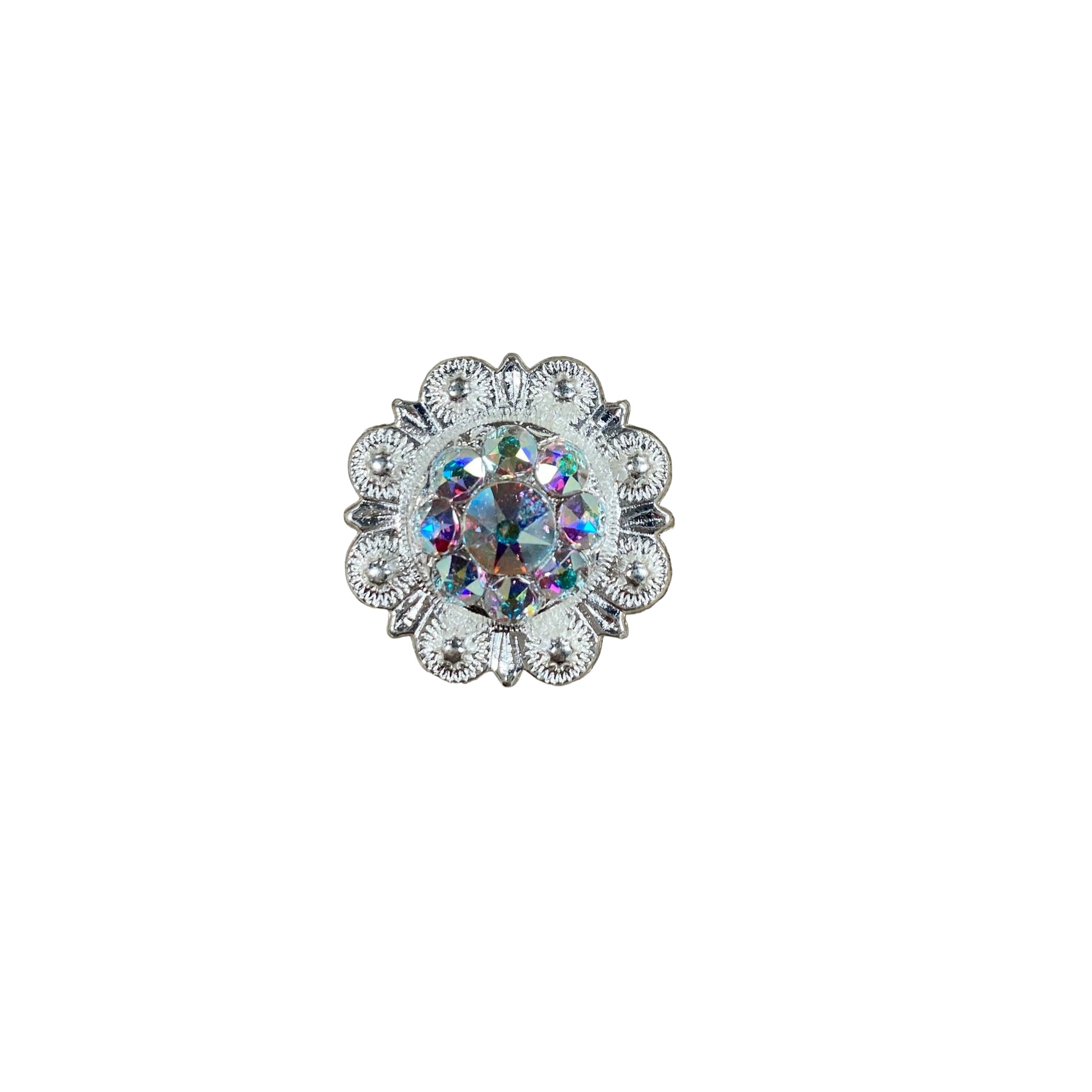 AB Bright Silver 1" European Crystal Concho - RODEO DRIVE