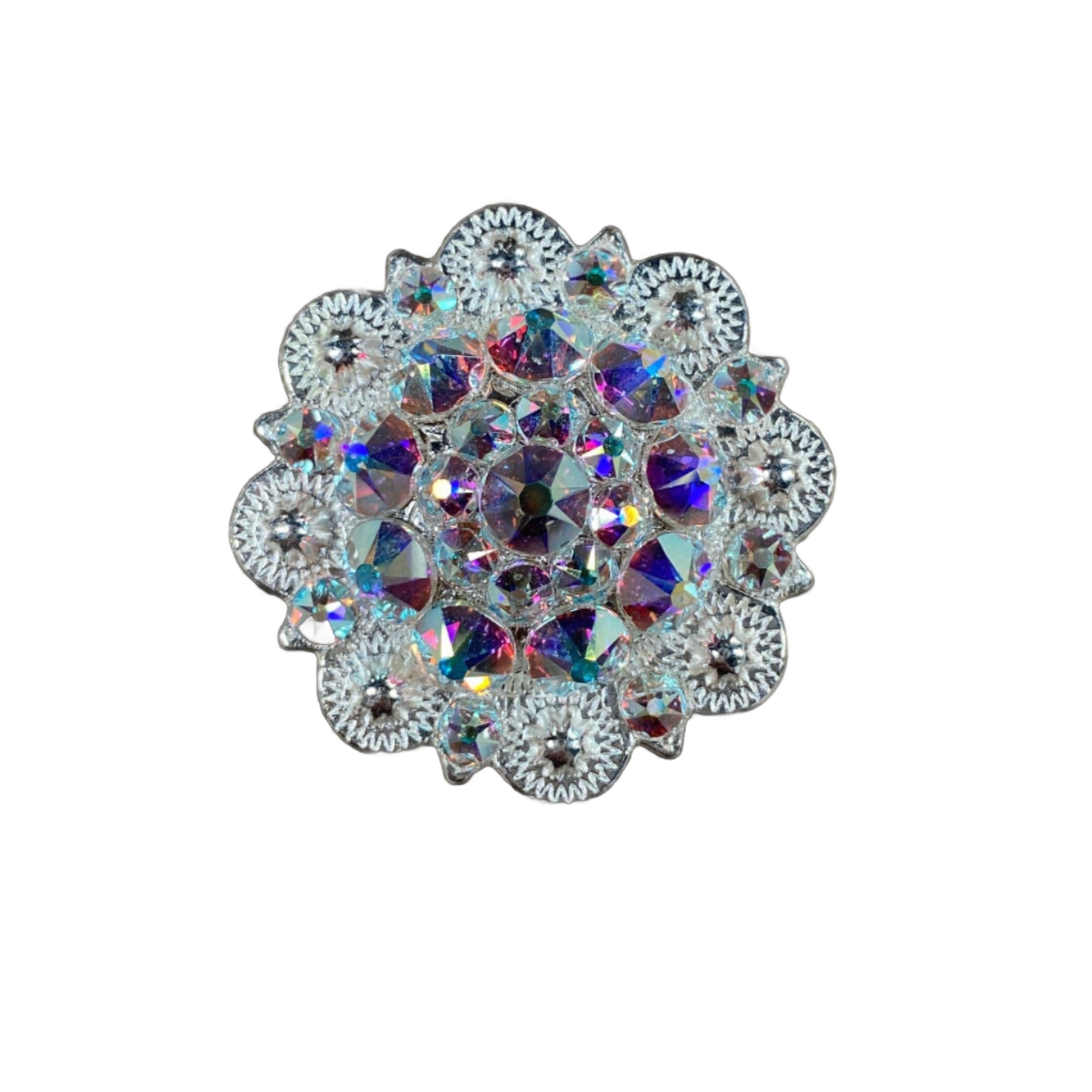 AB Bright Silver 1.5" European Crystal Concho - RODEO DRIVE