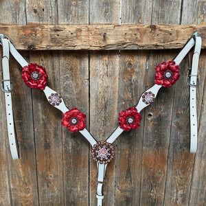 Silver glitter with AB flower concho halter