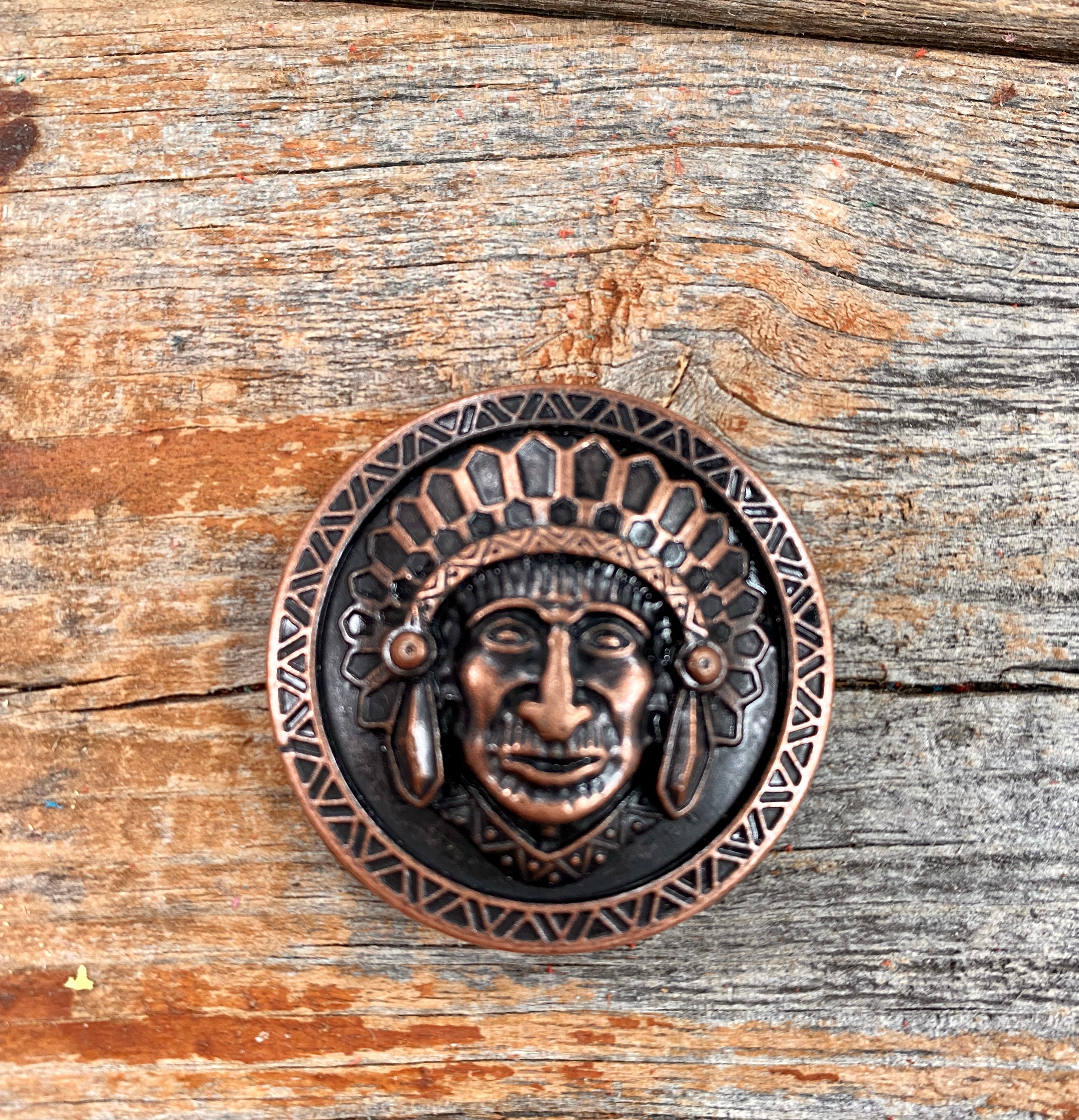 Copper Native American Concho 1.5