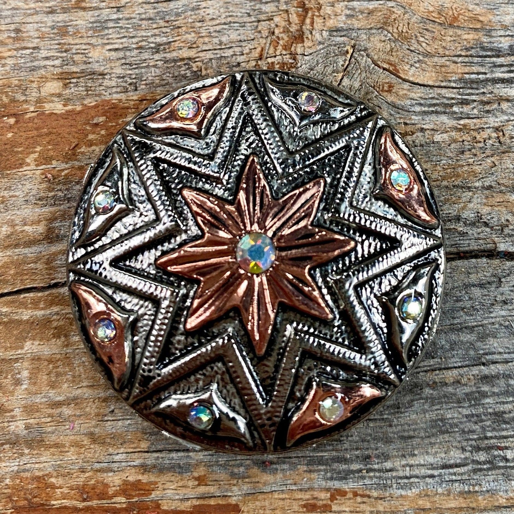 Starburst Antique Silver 1.5" Concho W185L - RODEO DRIVE