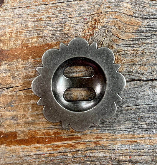 Antique Silver Berry Slotted Concho 1.5" W173L - RODEO DRIVE