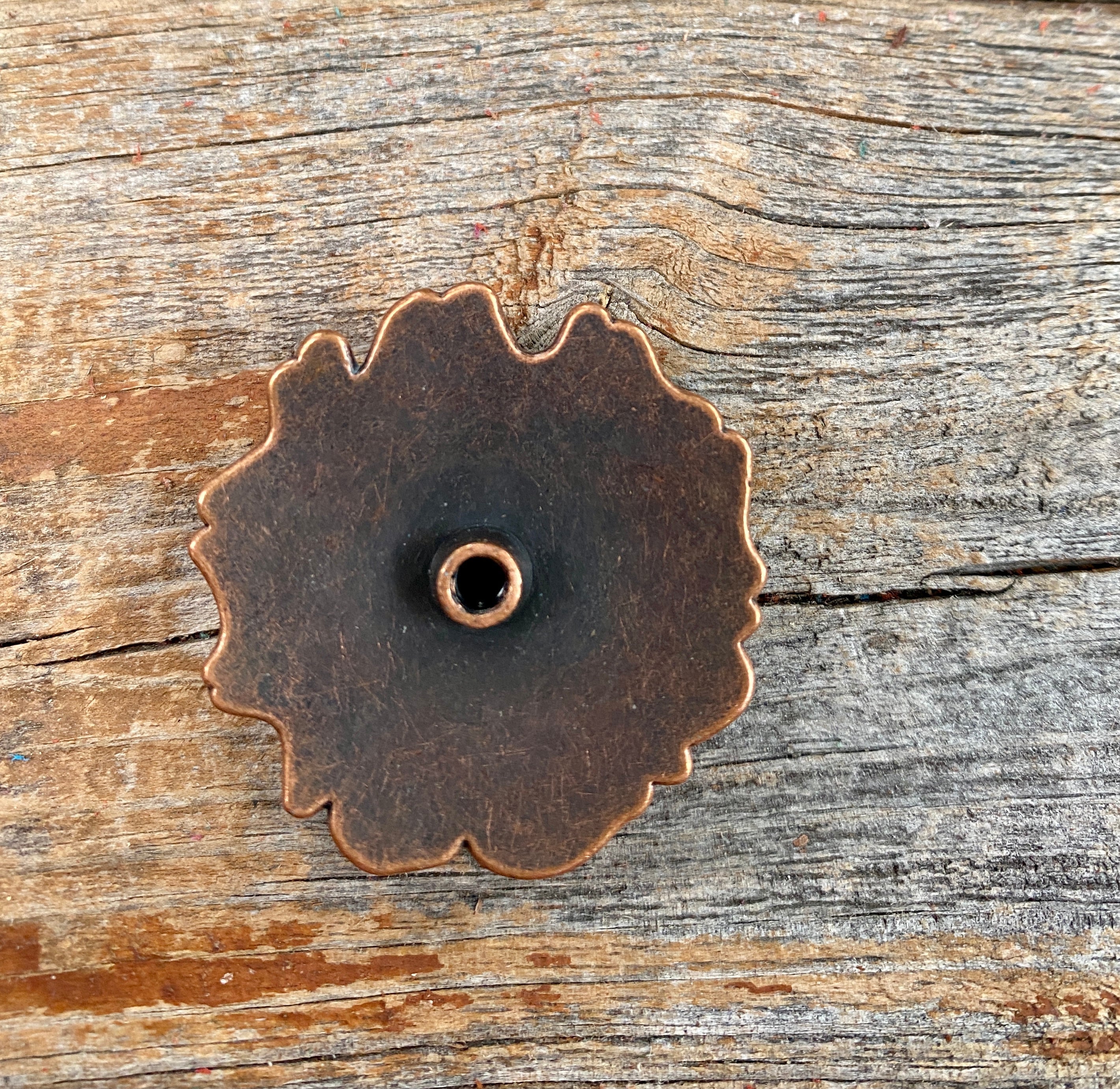 Copper Turquoise Round Concho 1.5