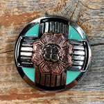 Antique Silver with Copper Flower Concho 1.5" W190L - RODEO DRIVE