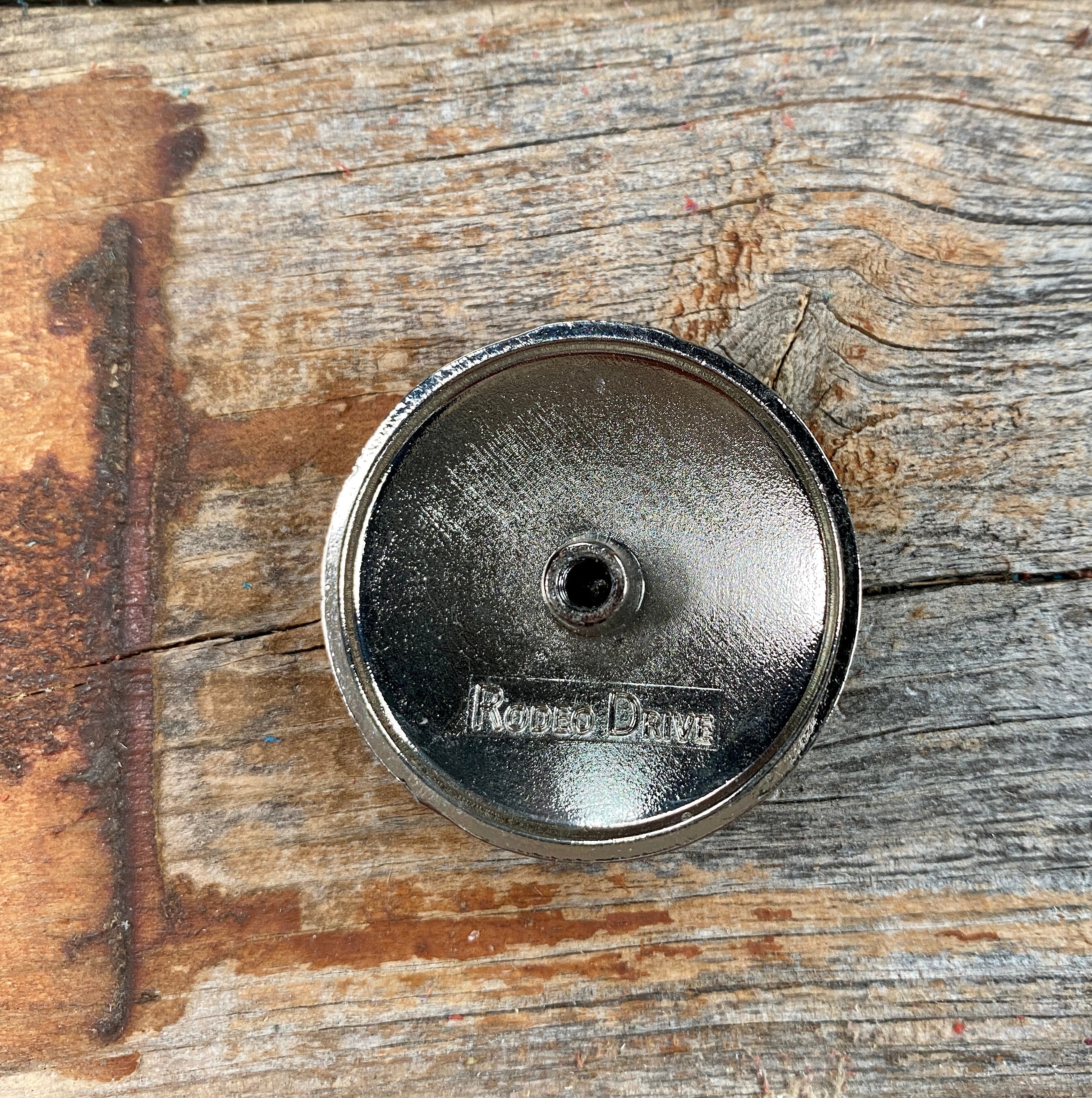 Antique Silver with Copper Flower Concho 1