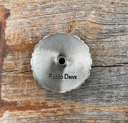 Turquoise Diamond Antique Silver 1" Concho W148S - RODEO DRIVE