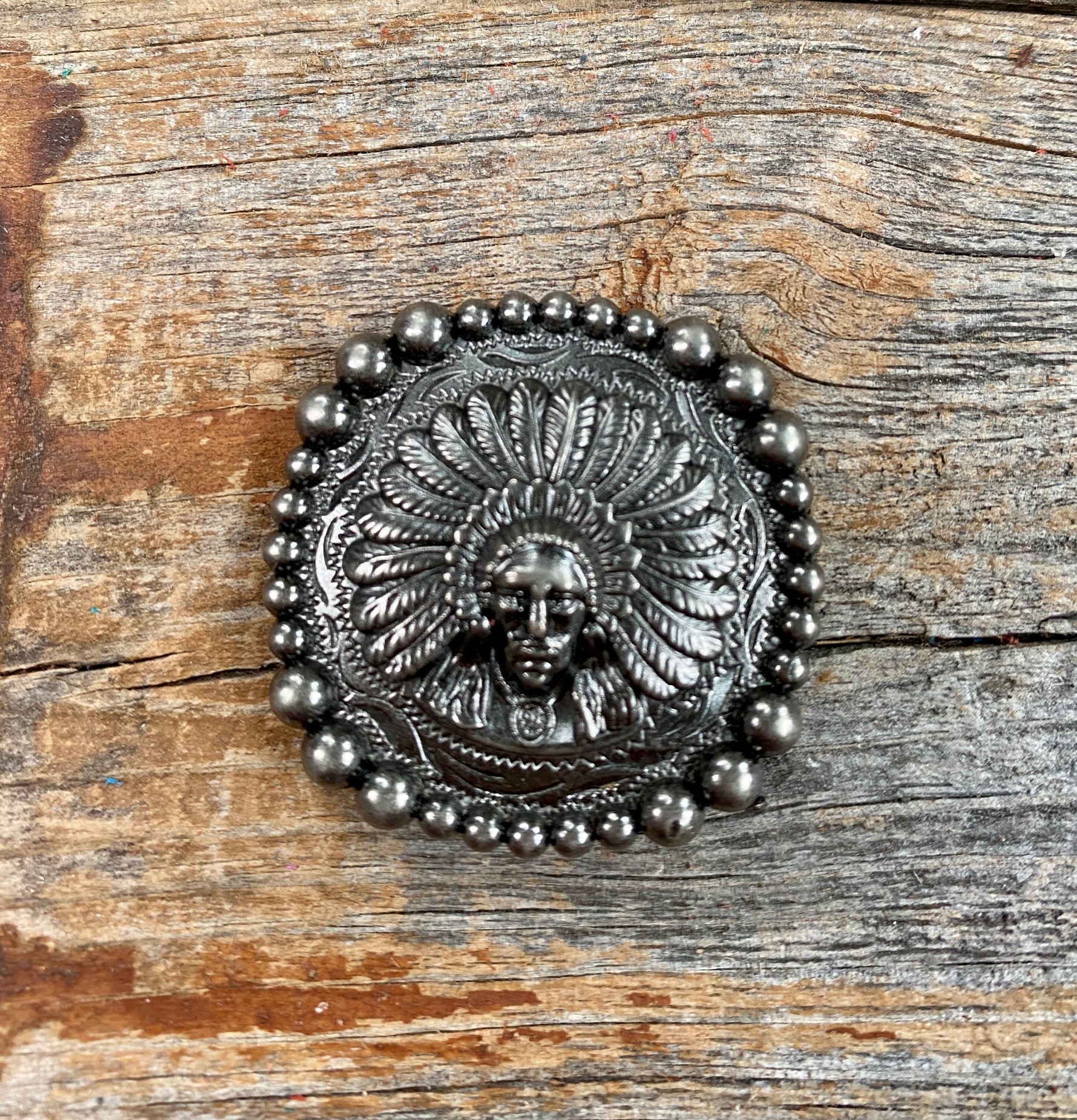 Antique Silver Native American Concho 1.5" W161AL - RODEO DRIVE