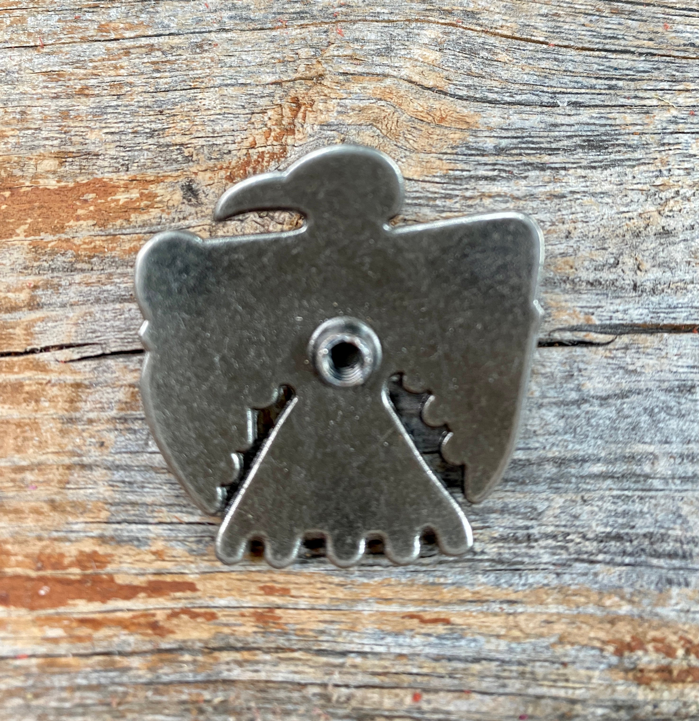 Antique Silver Turquoise Thunderbird Concho 1.5" W181L - RODEO DRIVE