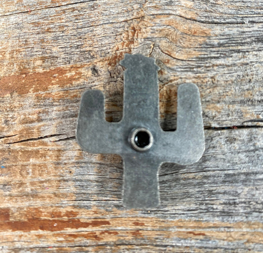 Antique Silver Turquoise Cactus Concho 1.25" W178L - RODEO DRIVE