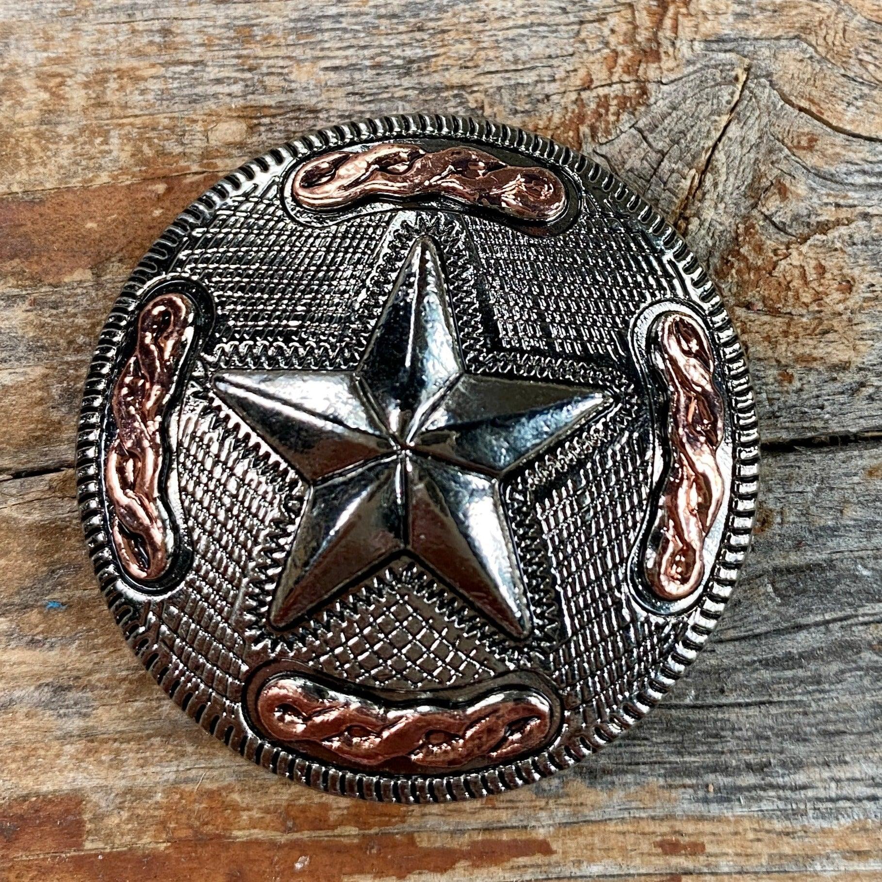 Antique Silver Texas Star Concho 1.5