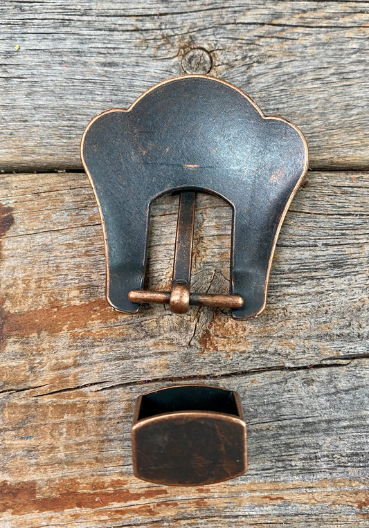 Copper Turquoise Buckle & Keeper W180B - RODEO DRIVE