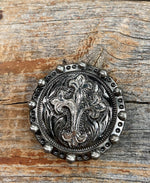 Antique Silver Cross Western Concho 1". W191S - RODEO DRIVE