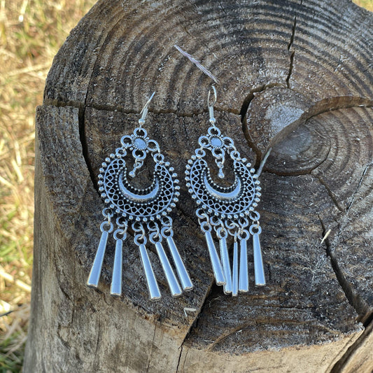 Silver Dangle Fashion Earrings WA177 - RODEO DRIVE