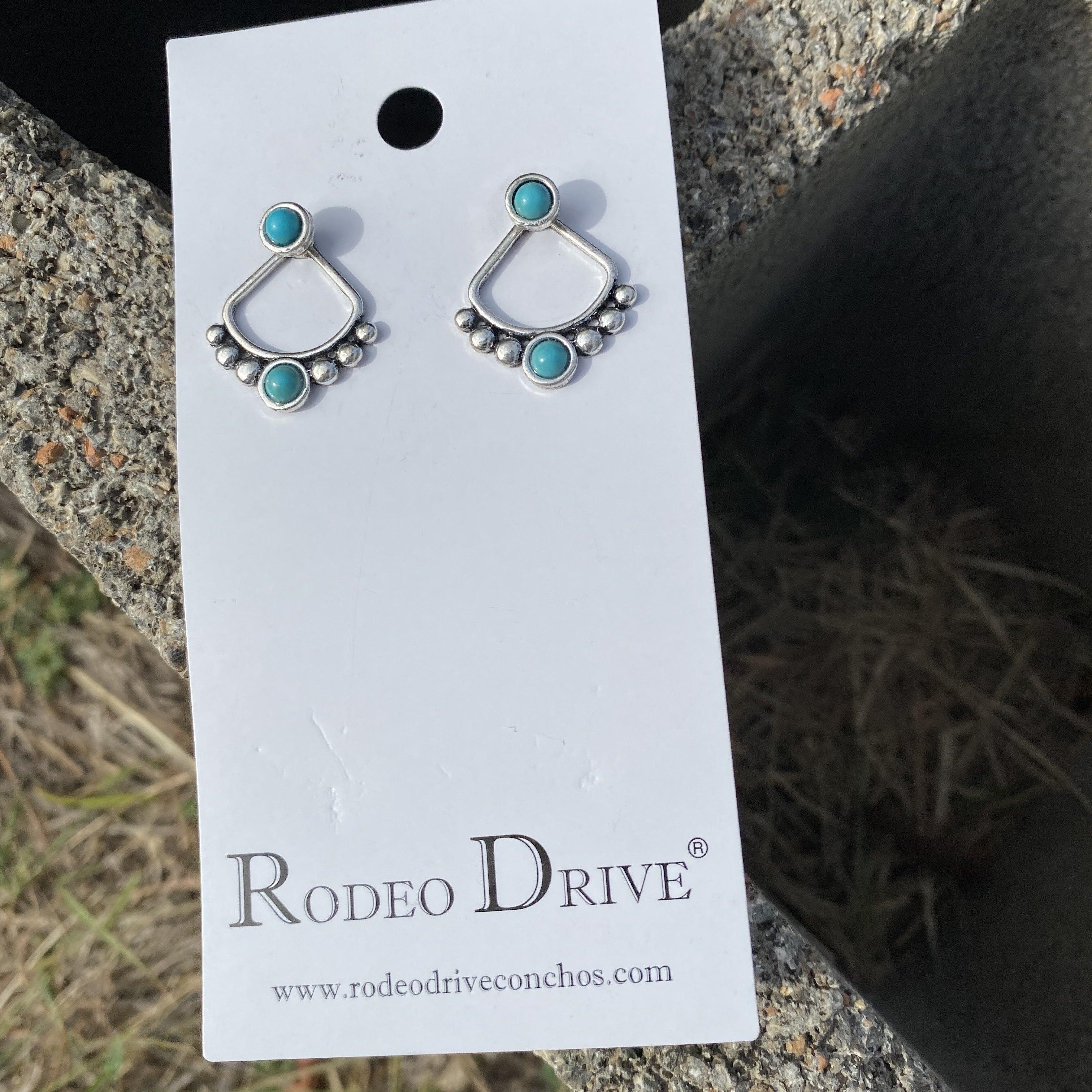Turquoise Silver Fashion Earrings WA212 - RODEO DRIVE
