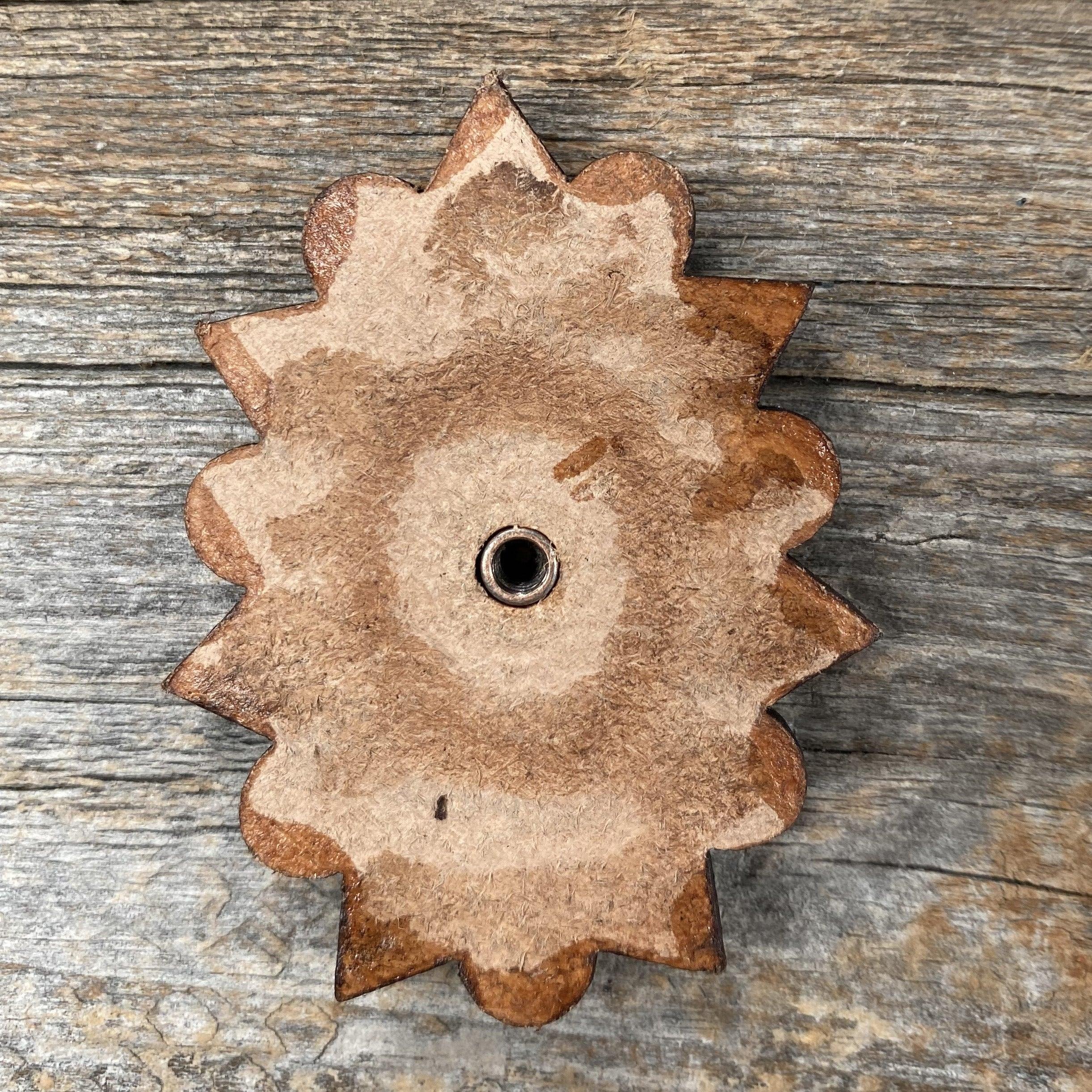 Leather Rosette Starburst - Blue Cabochon Western Concho R110CABBL - RODEO DRIVE