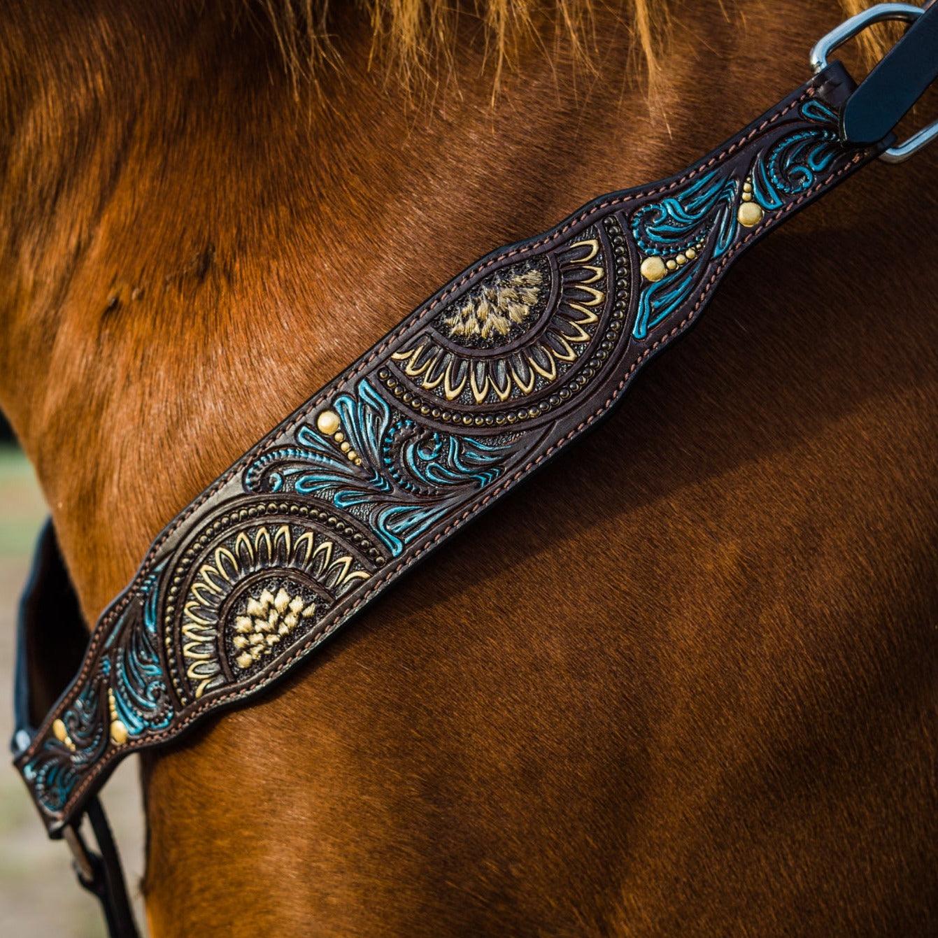 Dark Oil Floral Hand Painted Breastcollar #FK108 - RODEO DRIVE