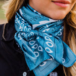 35X35" Blue & White Paisley Wild Rag/Scarf WR3414 - RODEO DRIVE