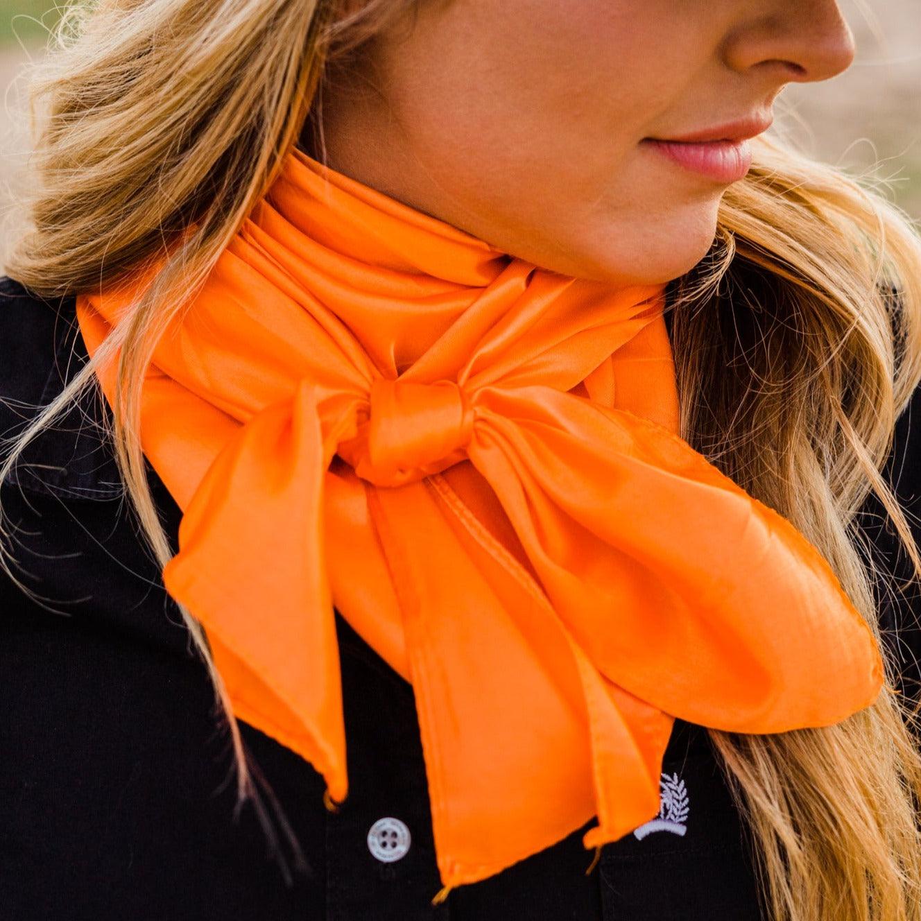 35X35" Solid Orange Wild Rag / Scarf WRS20 - RODEO DRIVE