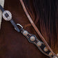 Dark Oil Floral Copper Dot Antique Silver and Turquoise Browband / Breastcollar #BBBC535 - RODEO DRIVE