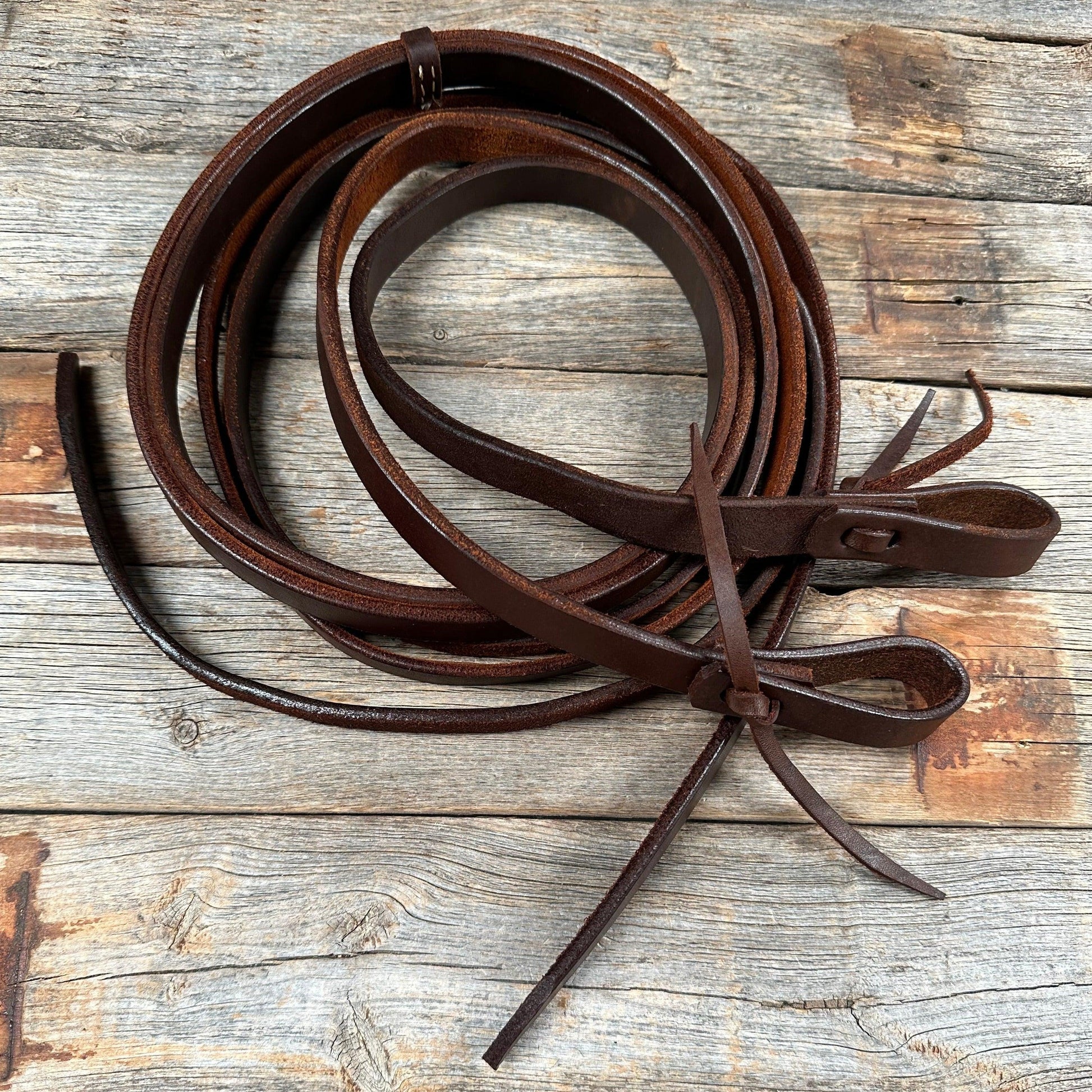 Heavy Oiled Harness Leather Split Reins - RODEO DRIVE