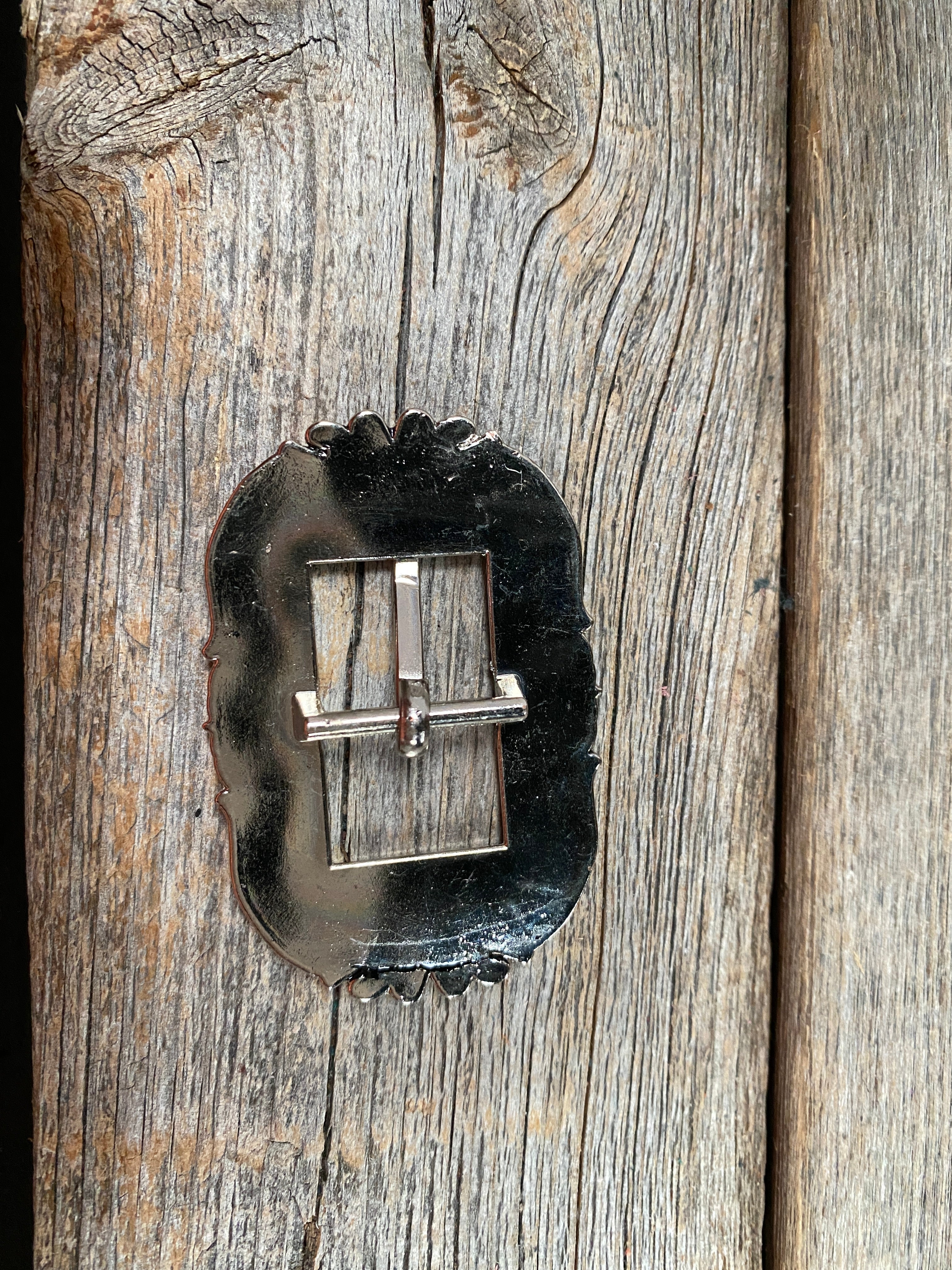 Antique Silver Big Flowers Cart Buckle W199B - RODEO DRIVE