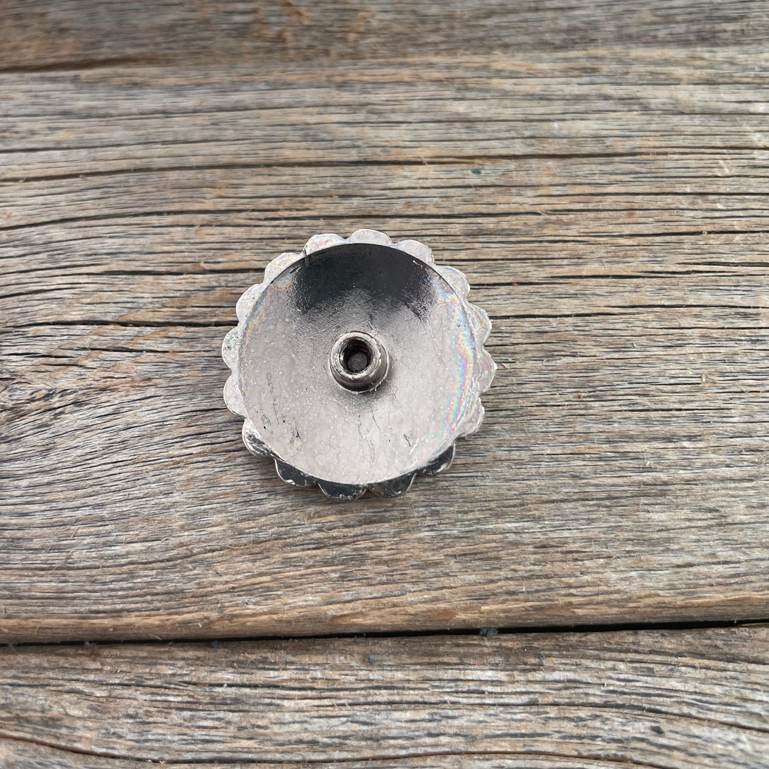 Antique Silver and Copper Floral Western Concho 1.25" W220L - RODEO DRIVE