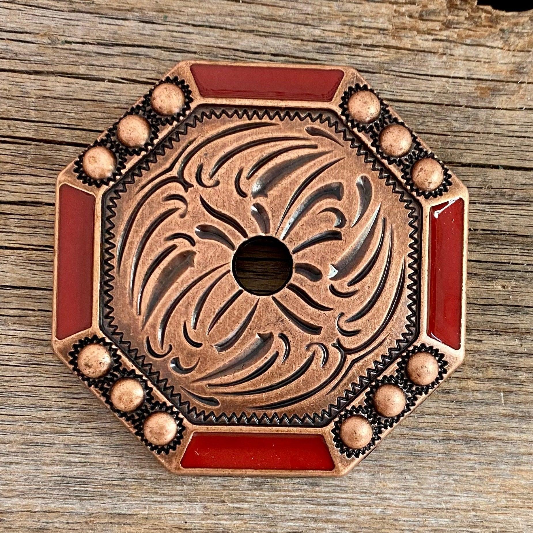 Copper Dot and Coral Enamel Western Concho Jacket 2.5" W223JK - RODEO DRIVE