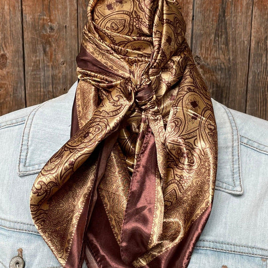 35X35" Earth Tones Paisley Wild Rag/Scarf WR3402 - RODEO DRIVE