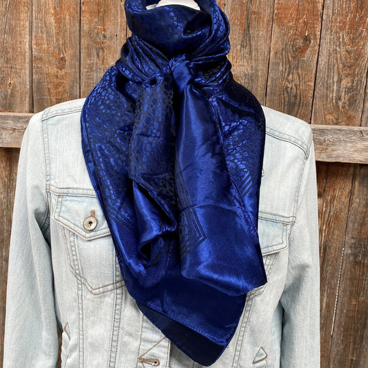 42X42" Bronco Cobalt XL Wild Rag / Scarf WR3683 - RODEO DRIVE