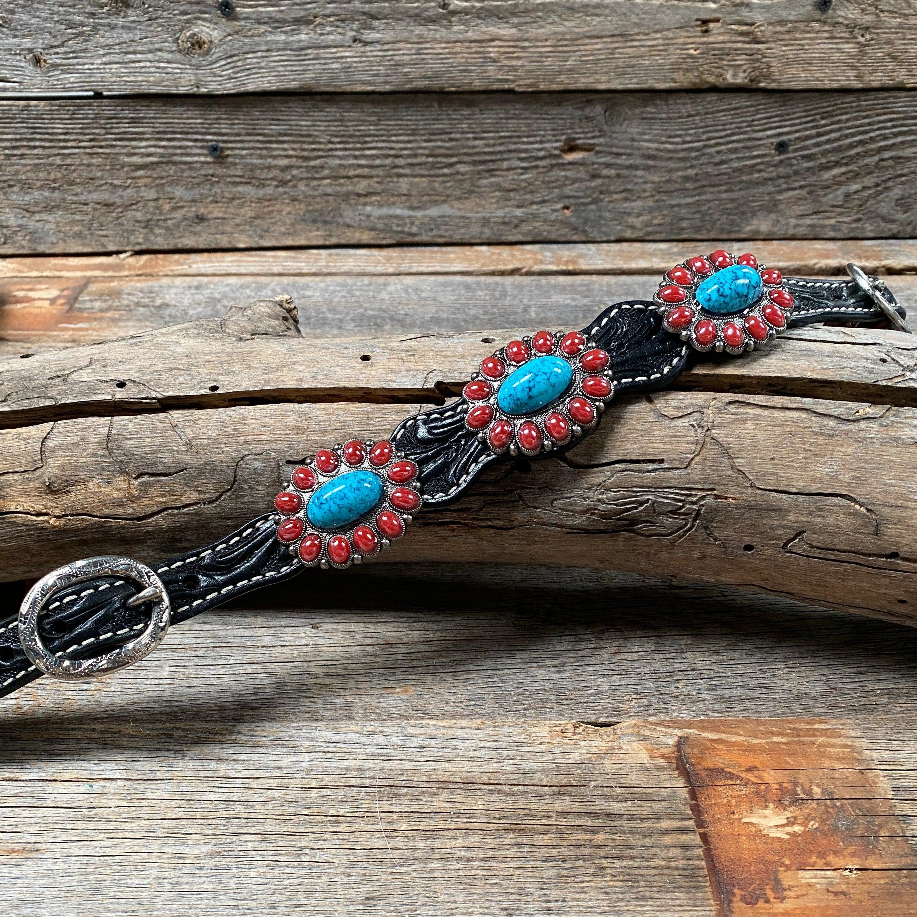 Black Floral Wither Strap #WS1006 - RODEO DRIVE