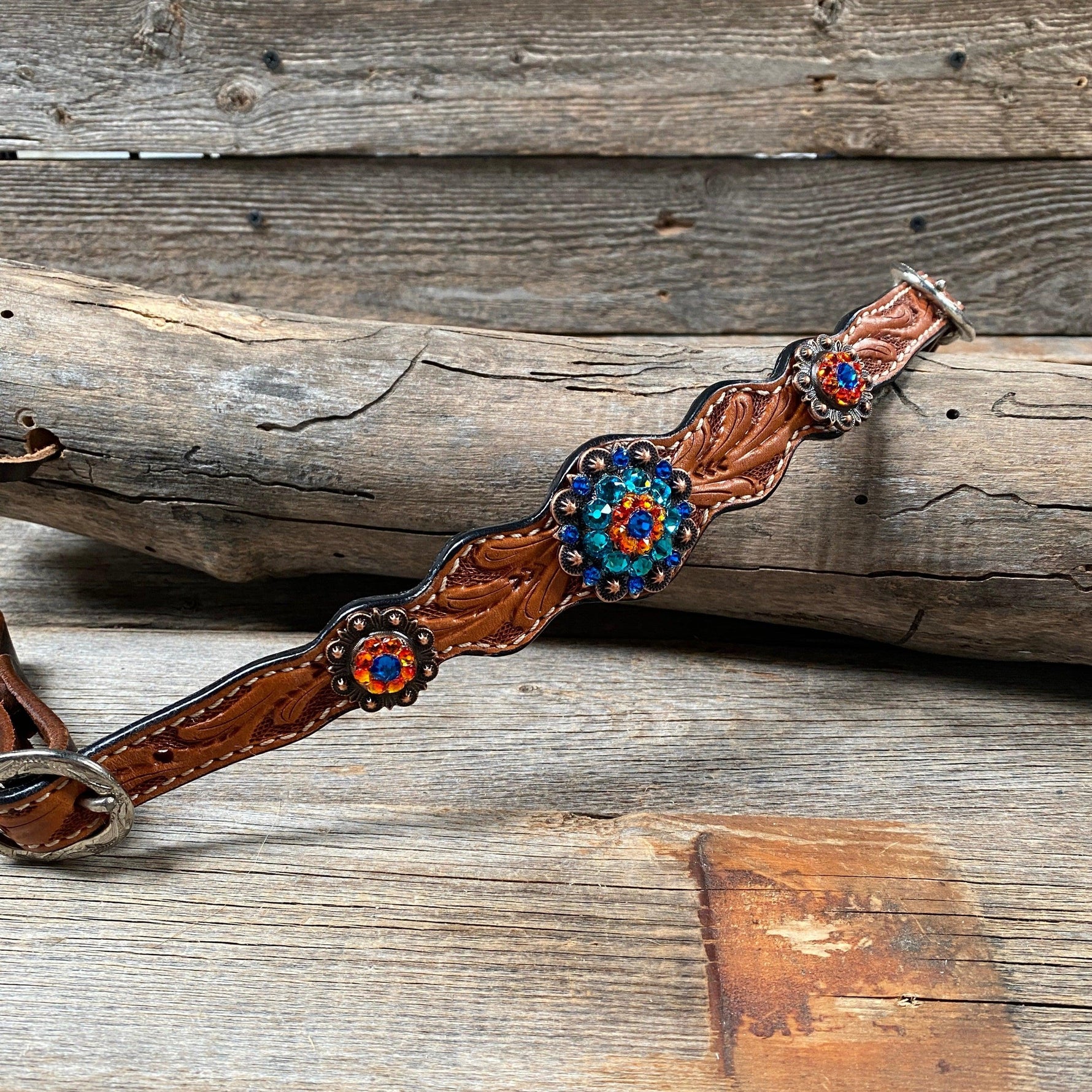 Light Oil Floral Wither Strap #WS111 - RODEO DRIVE