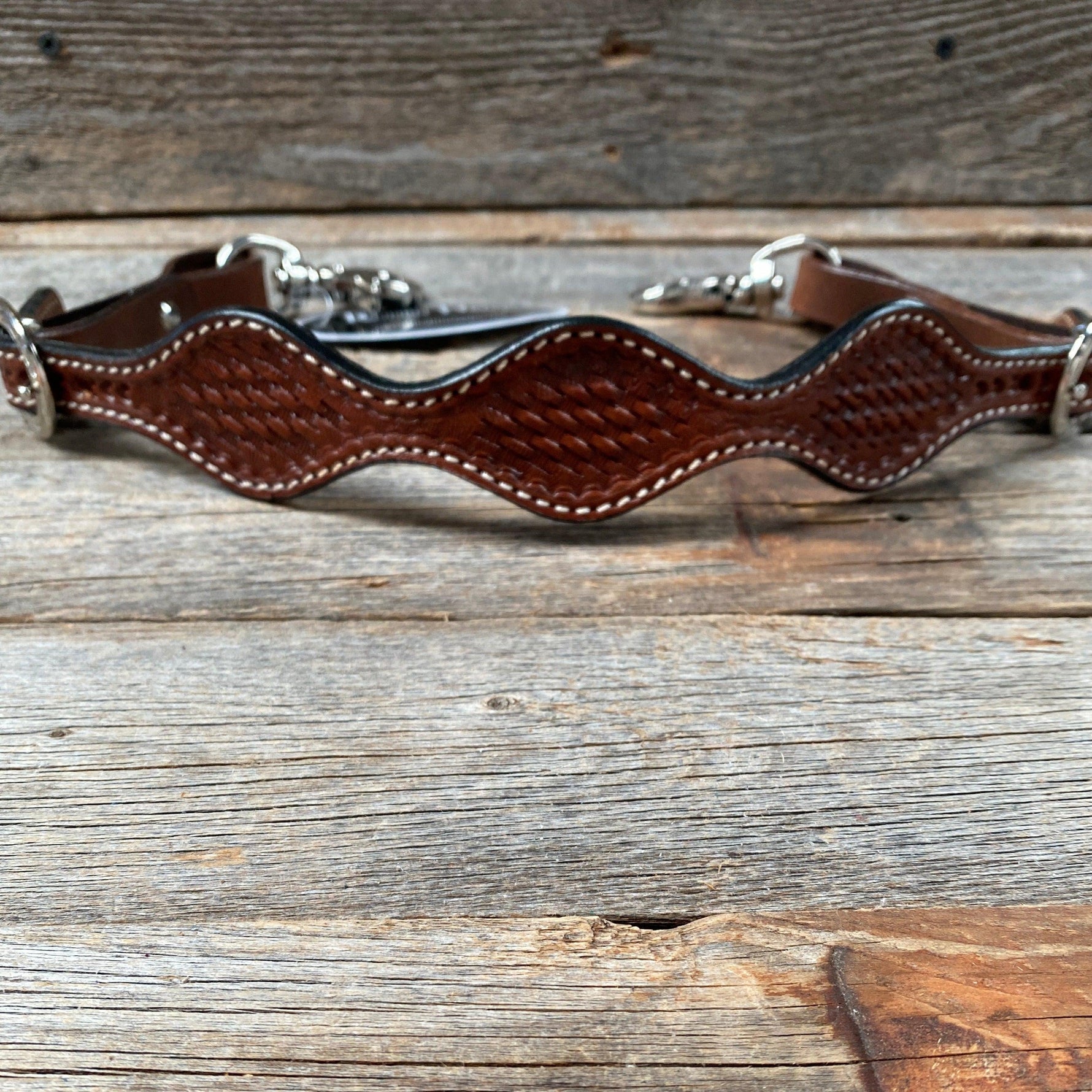 Medium Oil Basketweave Wither Strap #WSBM - RODEO DRIVE