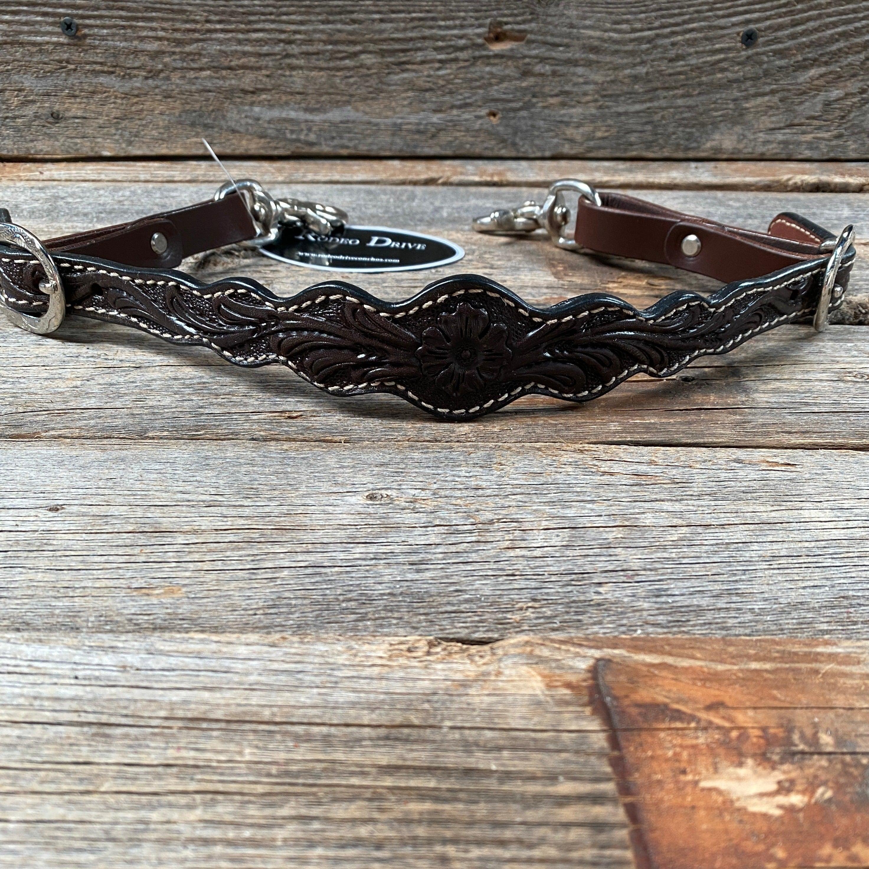 Dark Oil Floral Wither Strap #WSFD - RODEO DRIVE