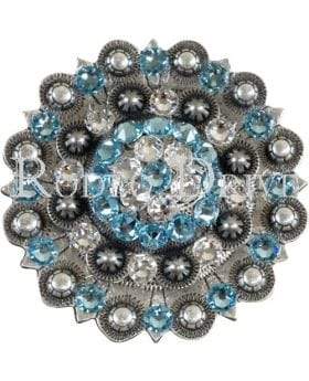 Antique Silver Aqua & Clear Antique Silver Berry Jacket European Crystal ASBYAQCL