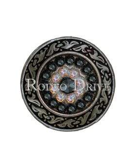 Antique Silver Jet & AB Antique Silver 1.5" Disc European Crystal Concho ASDLJTAB