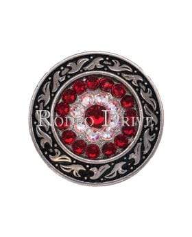Antique Silver Red & AB Antique Silver 1.5" Disc European Crystal Concho ASDLRUAB