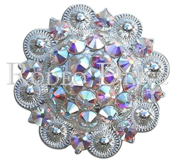 Bright Silver AB  Bright Silver 2" European Crystal Concho BSXLAB
