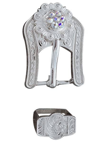 Bright Silver AB Bright Silver European Crystal Buckle Keeper Set BSBAAB