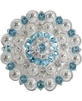 Bright Silver Aqua & Clear Bright Silver Berry Jacket European Crystal BSBYAQCL