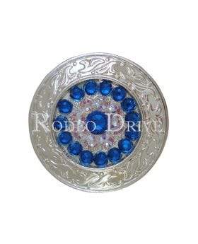 Bright Silver Capri & AB Bright Silver 1.5" Disc European Crystal Concho BSLDCAAB