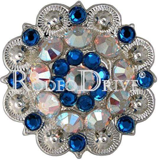 Bright Silver Capri & AB Bright Silver 1.5" European Crystal Concho BSLGCAAB