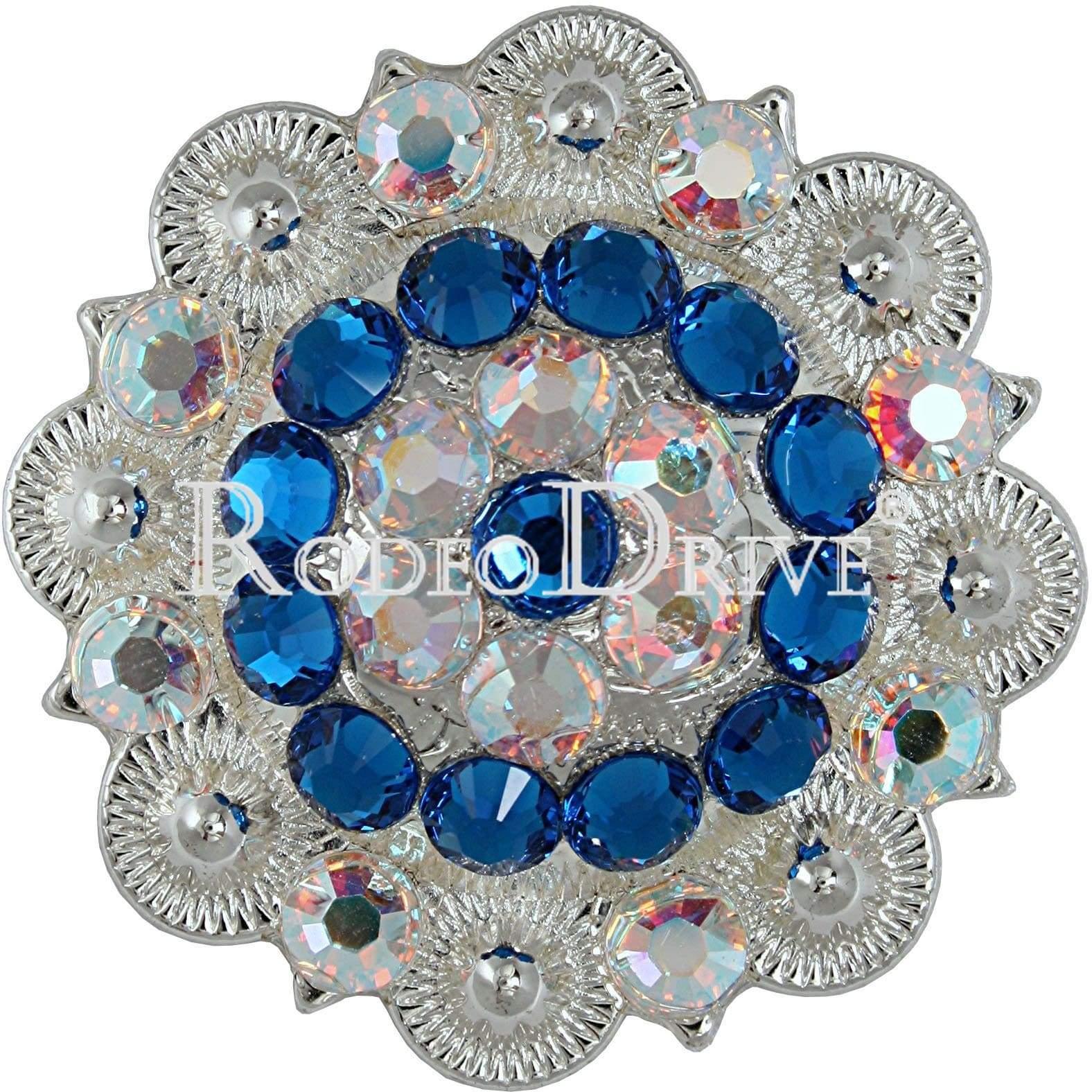 Bright Silver Capri & AB Bright Silver 2" European Crystal Concho BSXLCAAB